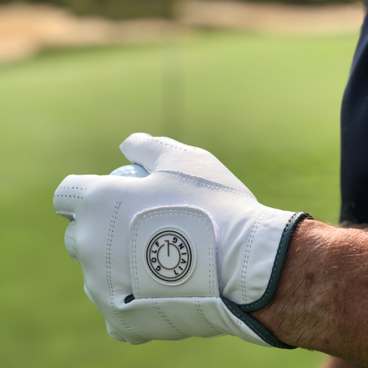 Golfhandske - Mænd klassisk hvid m/grøn kant