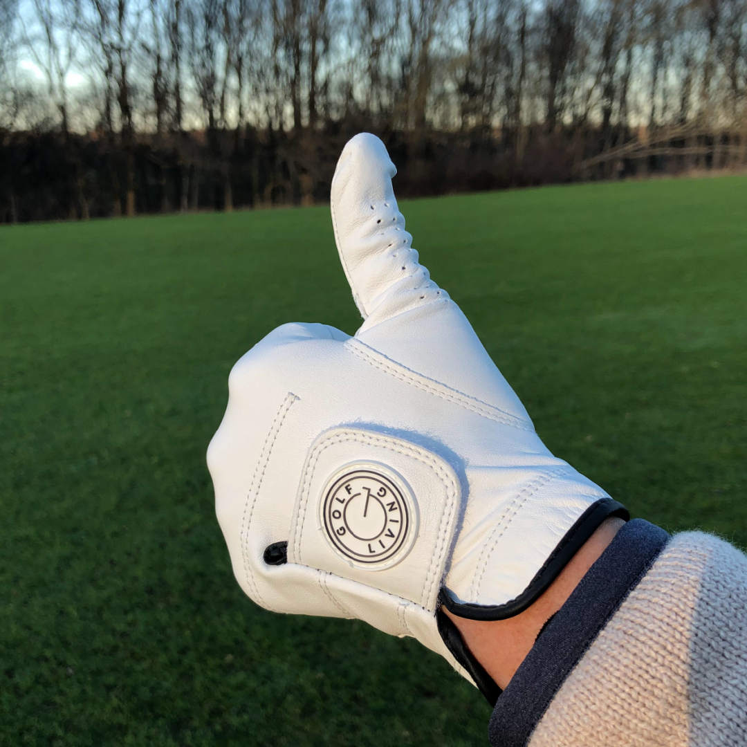 Golfhandske - Kvinder klassisk hvid m/sort kant