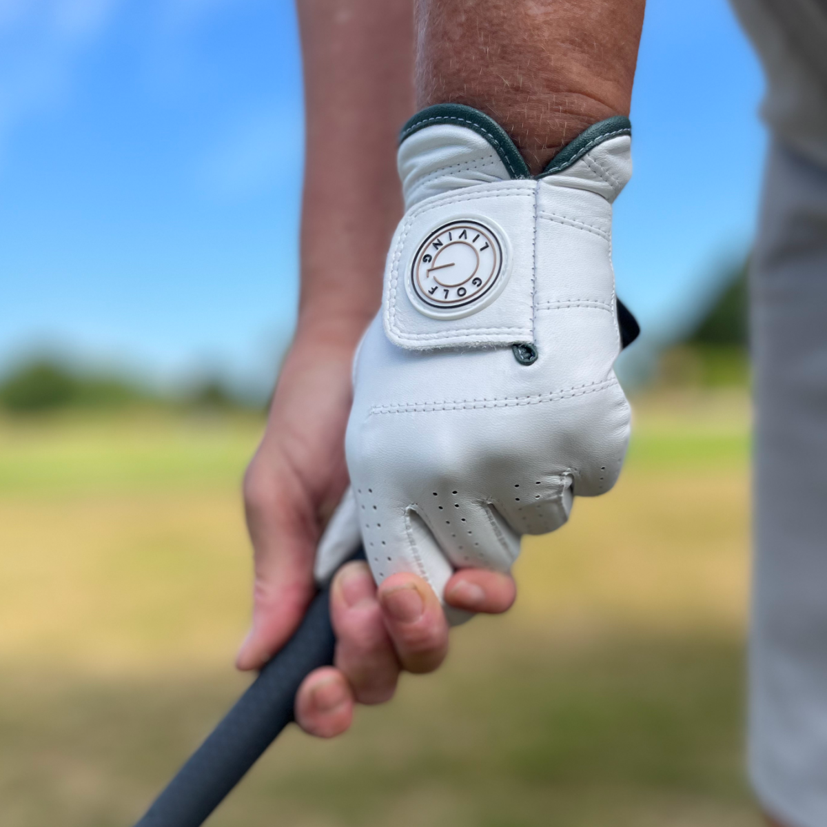 Golfhandske - Kvinder Klassisk hvid m/grøn kant