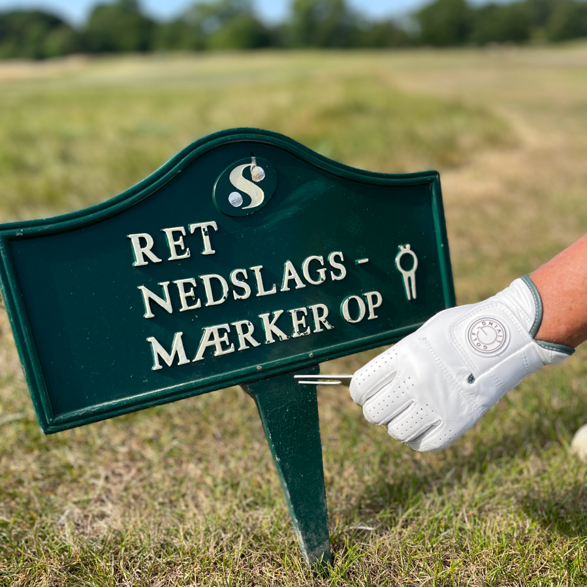 Golfhandske - Kvinder Klassisk hvid m/grøn kant