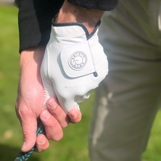 Golfhandske - Mænd klassisk hvid m/sort kant