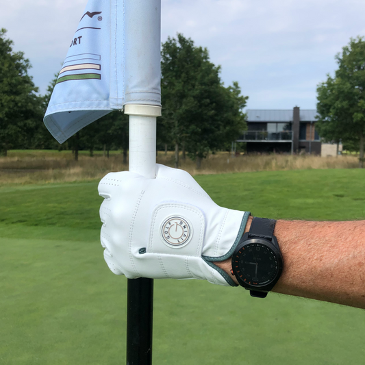 Golfhandske - Mænd klassisk hvid m/grøn kant