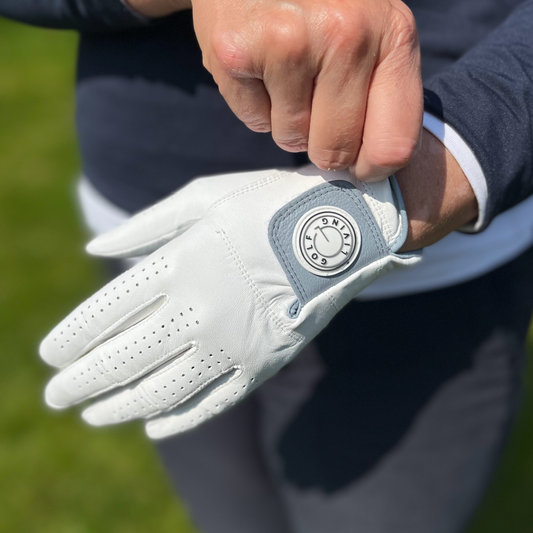 Golfhandske - Kvinder Klassisk hvid m/blålig klap