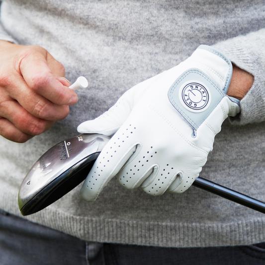 Golfhandske - Kvinder Klassisk hvid m/grå klap